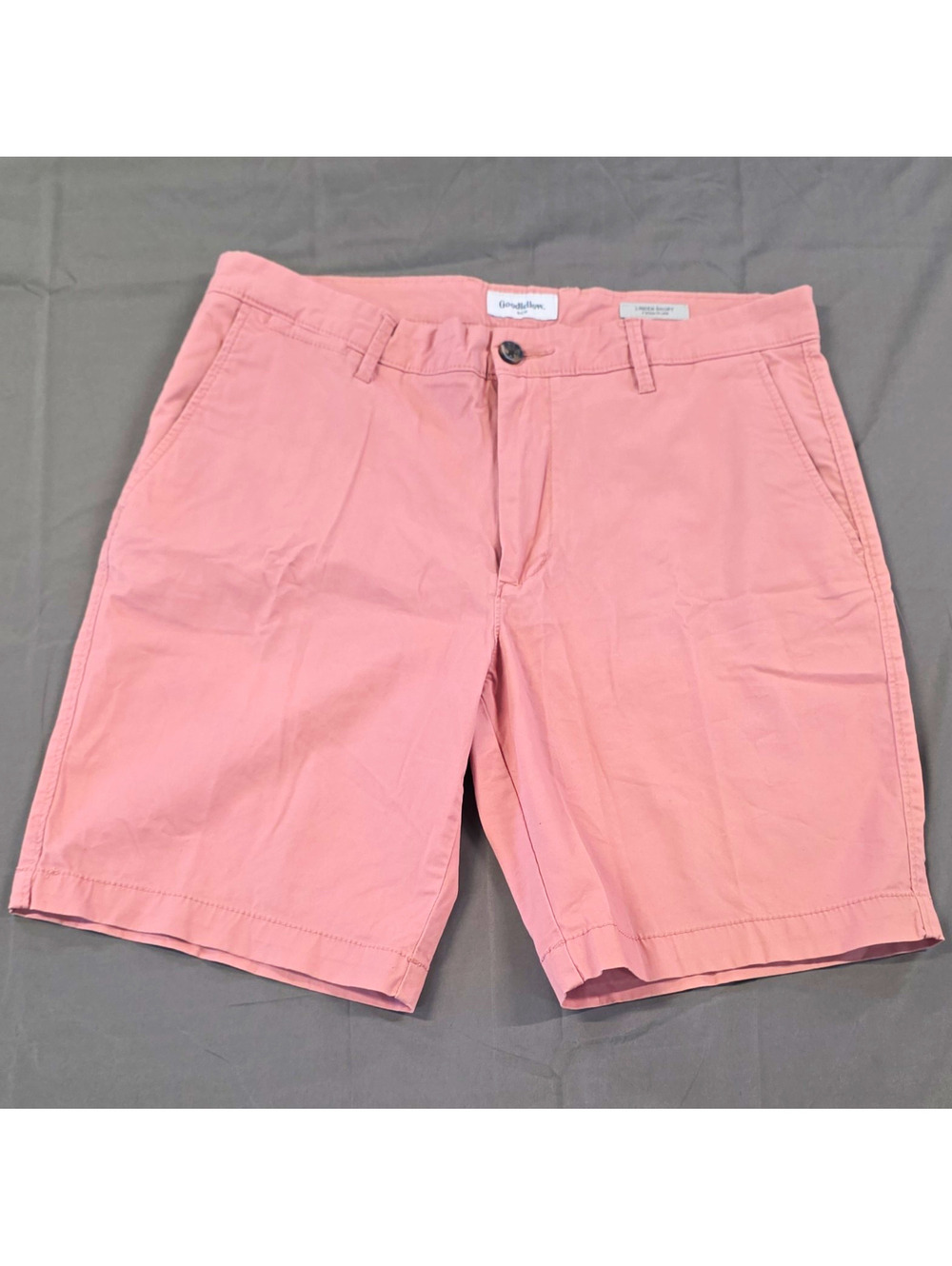 Goodfellow & Co Linden Men's 34W Pink Chino Shorts Flat Front Stretch 8" Inseam